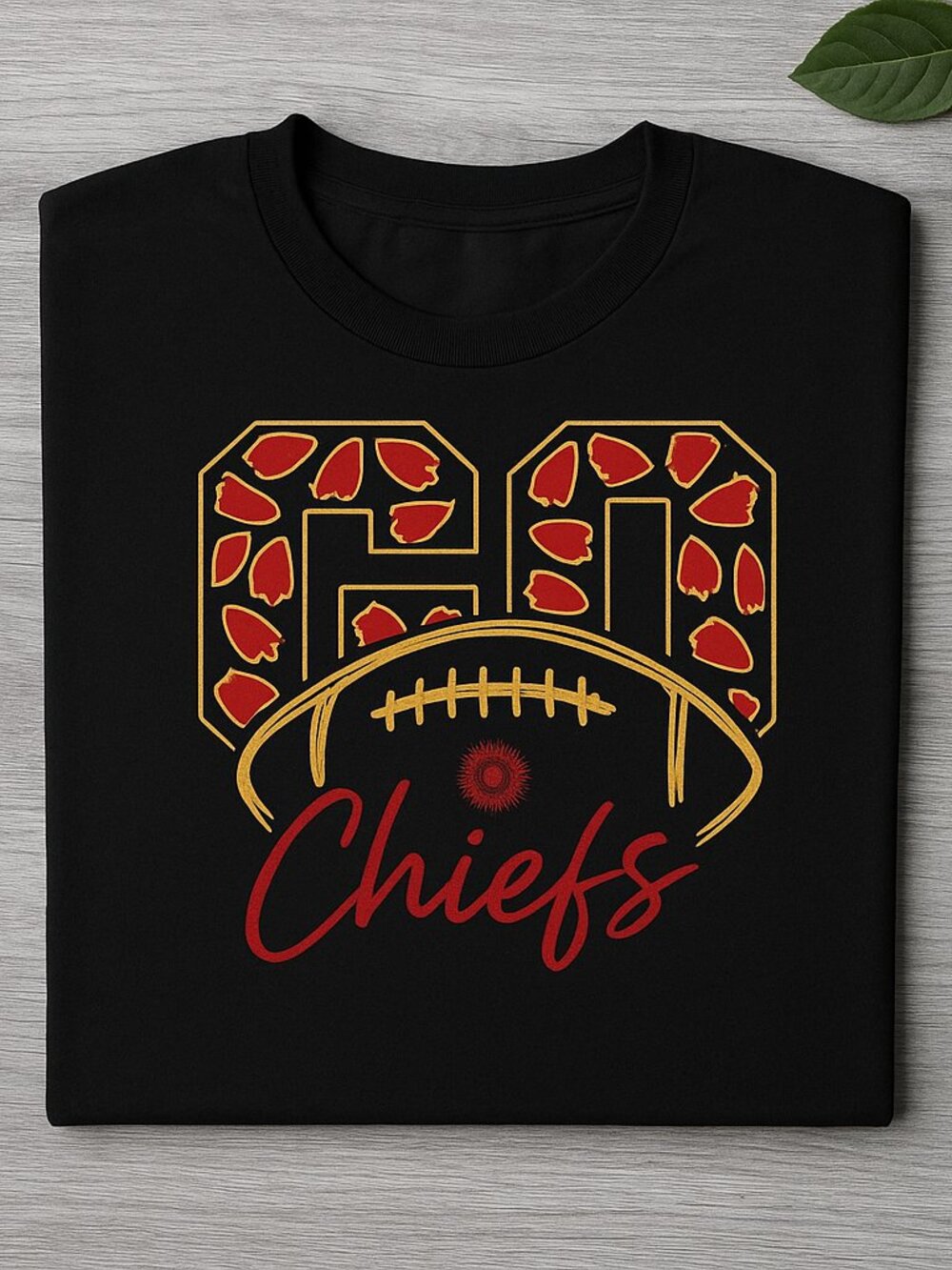 Black Football Team Spirit Graphic Tee Bold Red Gold Fan Shirt